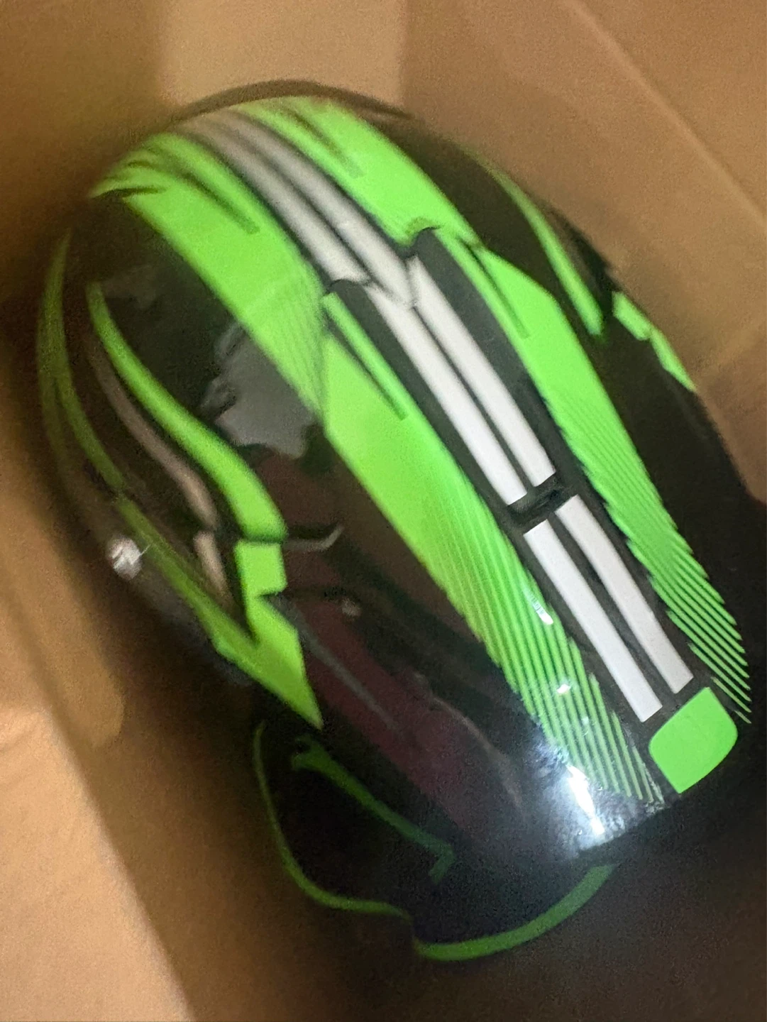 ILM Motorcycle Helmet B07 Green w/ Goggles & Gloves - photo 3