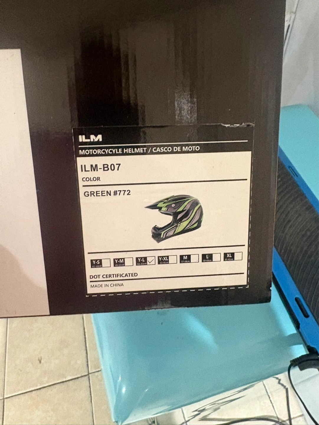 ILM Motorcycle Helmet B07 Green w/ Goggles & Gloves - photo 5