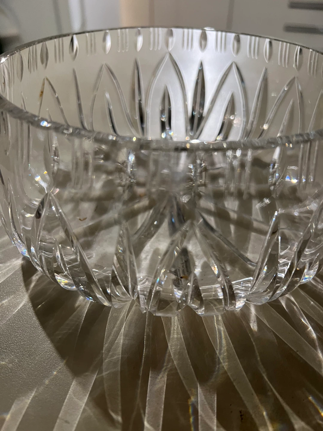 Crystal Cut Glass Serving Bowl
