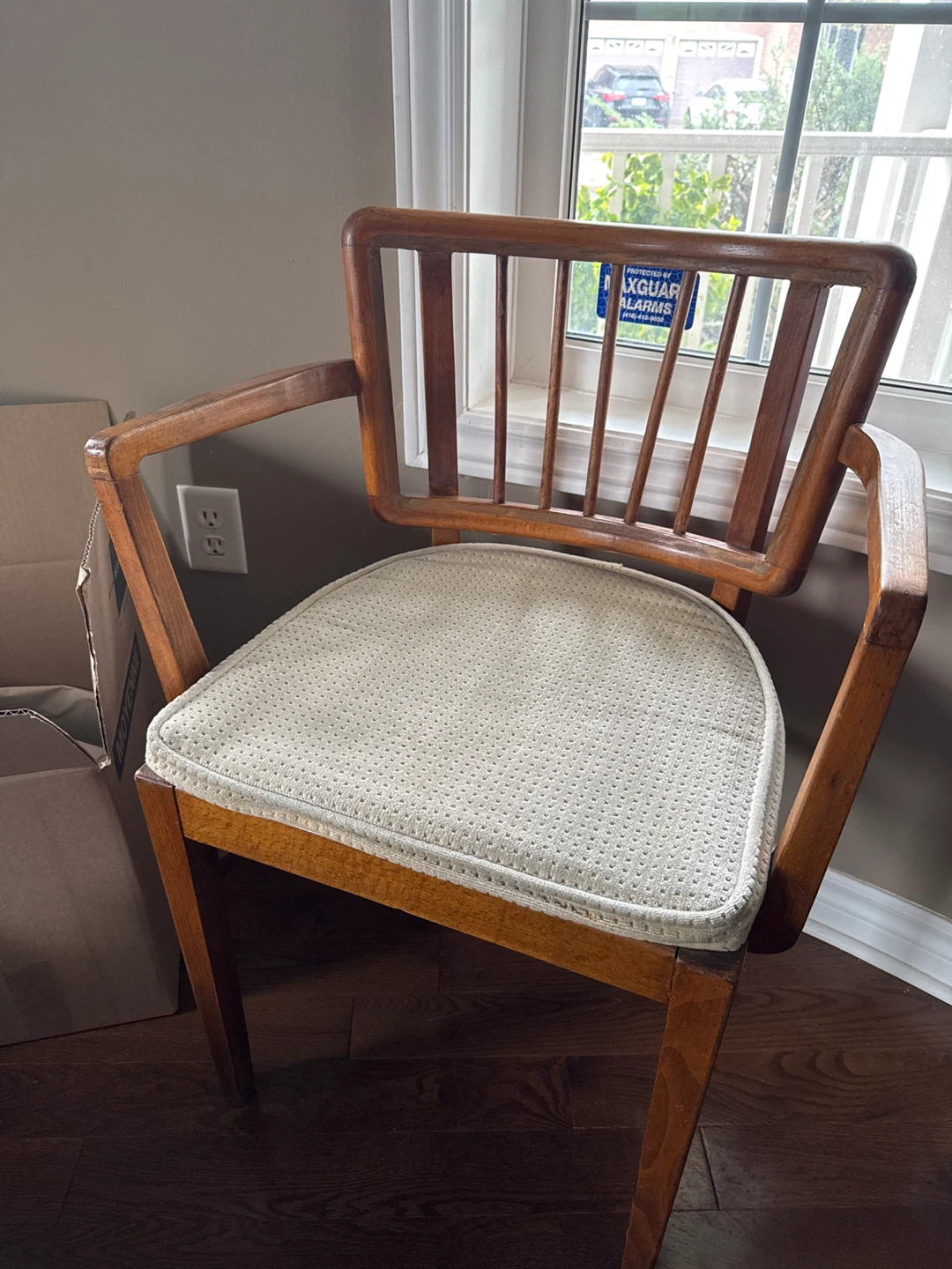 Wooden Armchair with Padded Seat