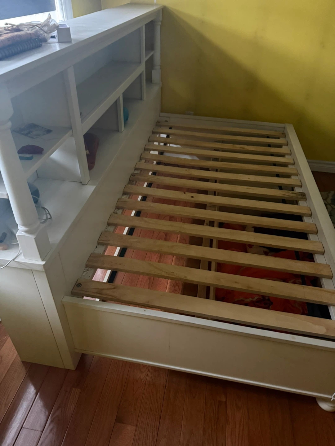 Bed Frame n mattress with Storage Drawers and Headboard Shelves
