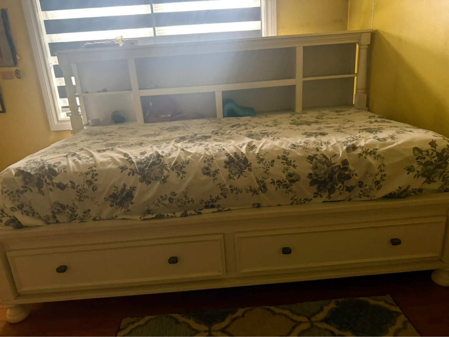 Bed Frame n mattress with Storage Drawers and Headboard Shelves - photo 4