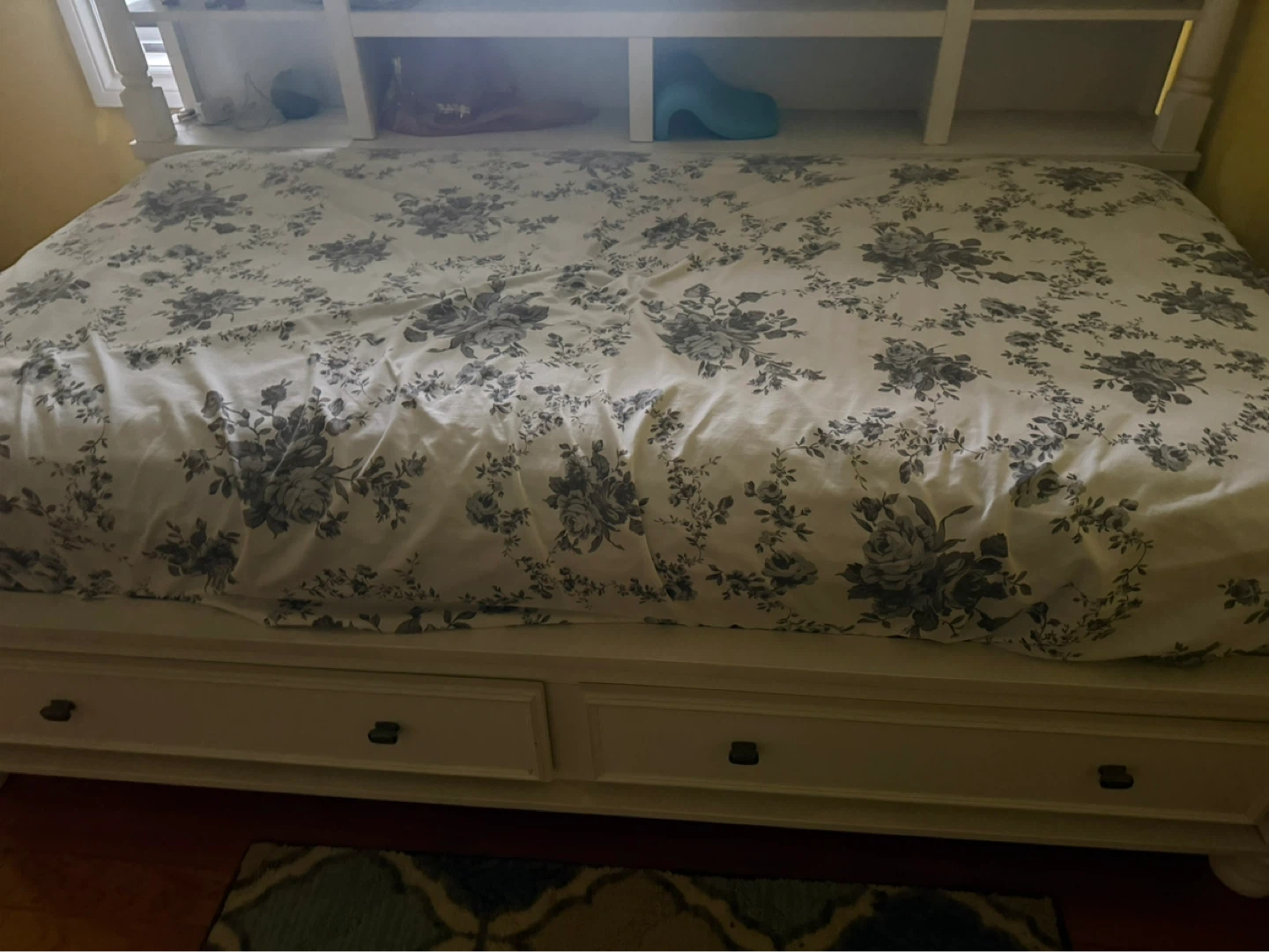 Bed Frame n mattress with Storage Drawers and Headboard Shelves - photo 2