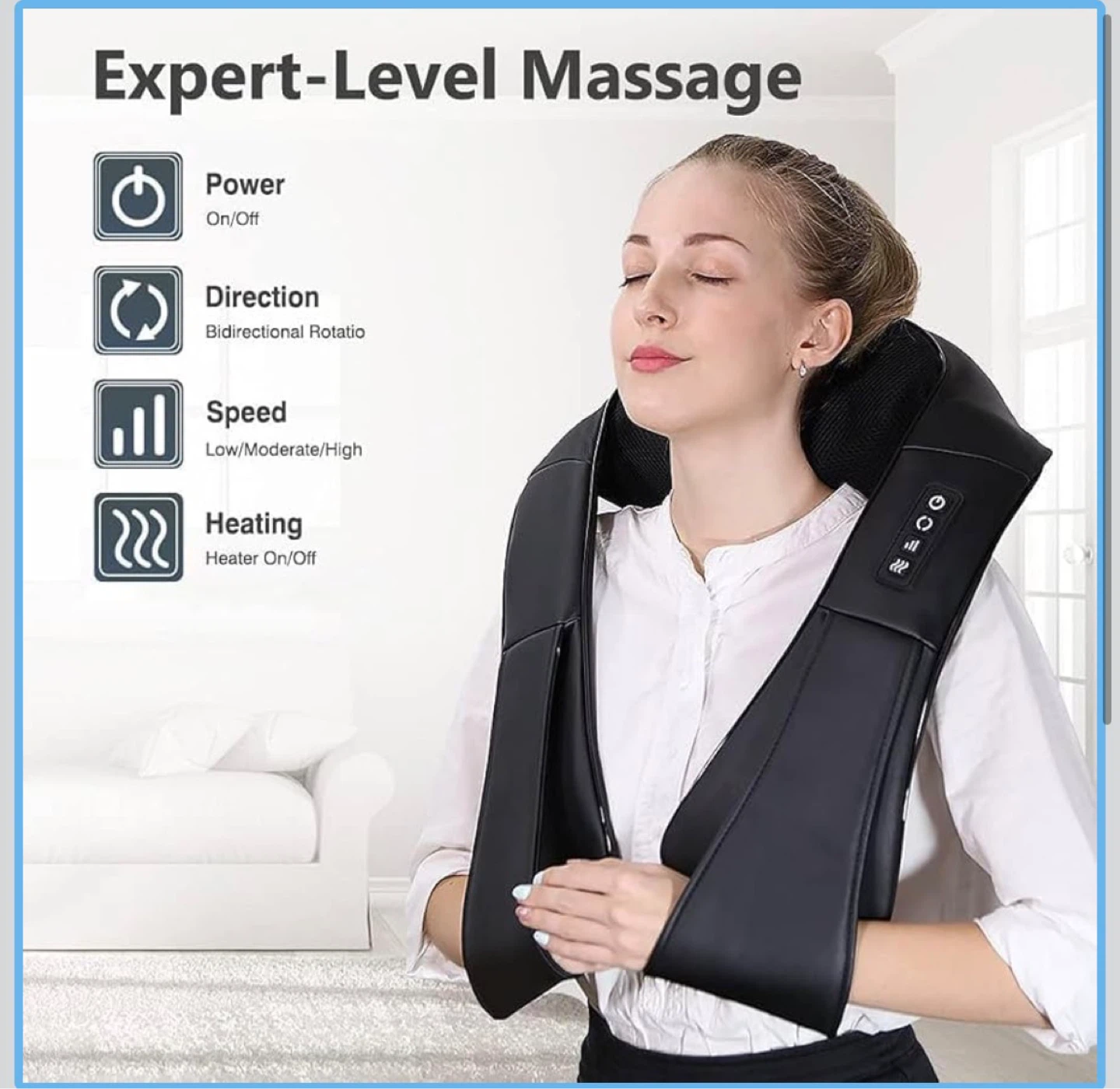 Black Shiatsu Neck and Shoulder Massager with Heat - photo 2