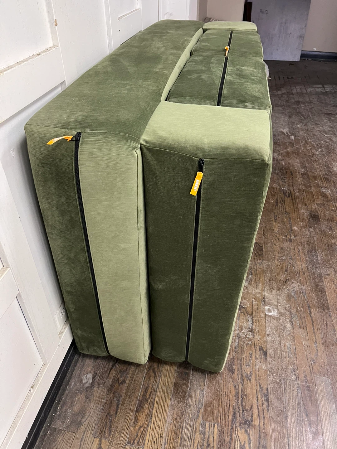 Modular Sectional Sofa - Olive Green Velvet - photo 5