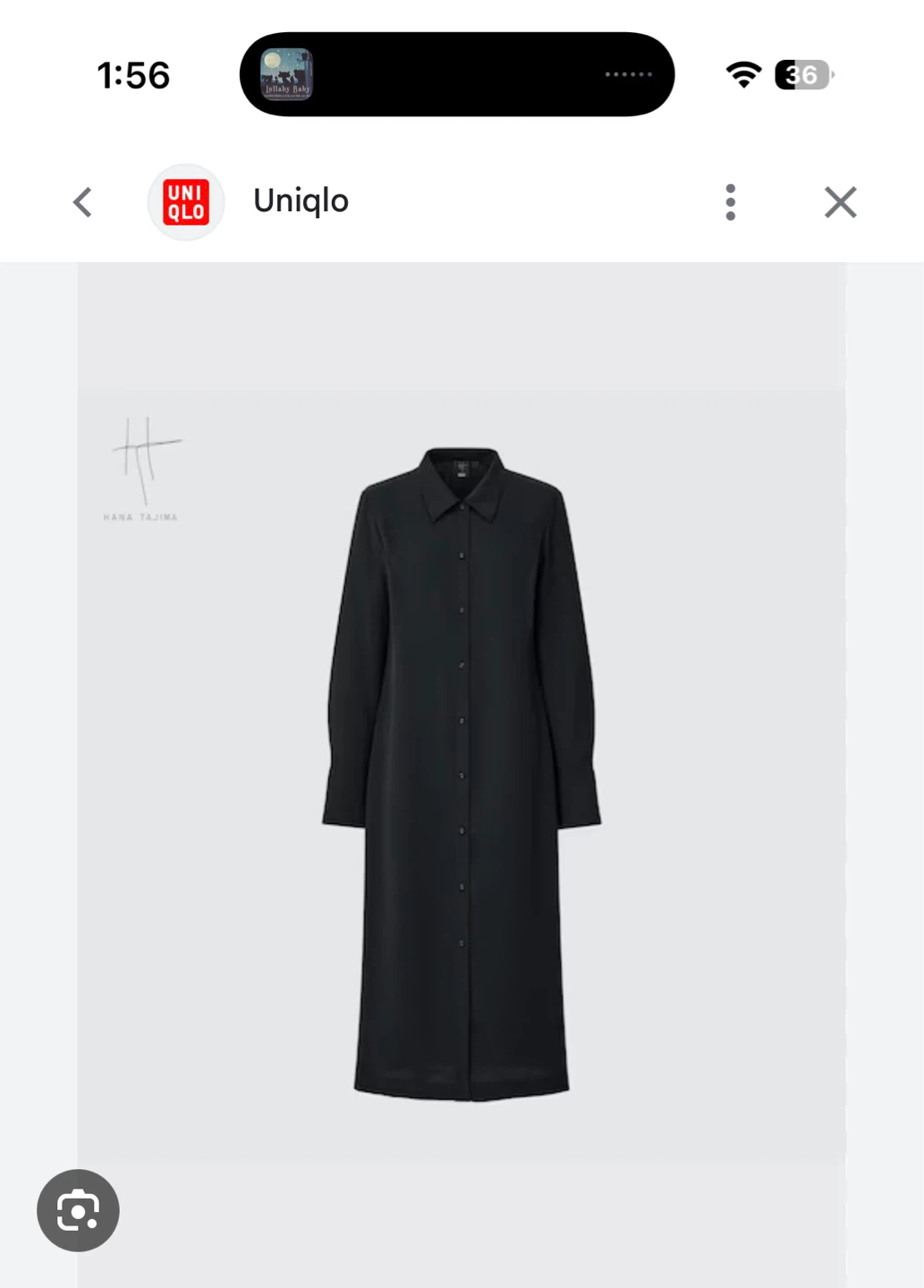 Uniqlo Hana Tajima Black Long Sleeve Shirt Dress - photo 3