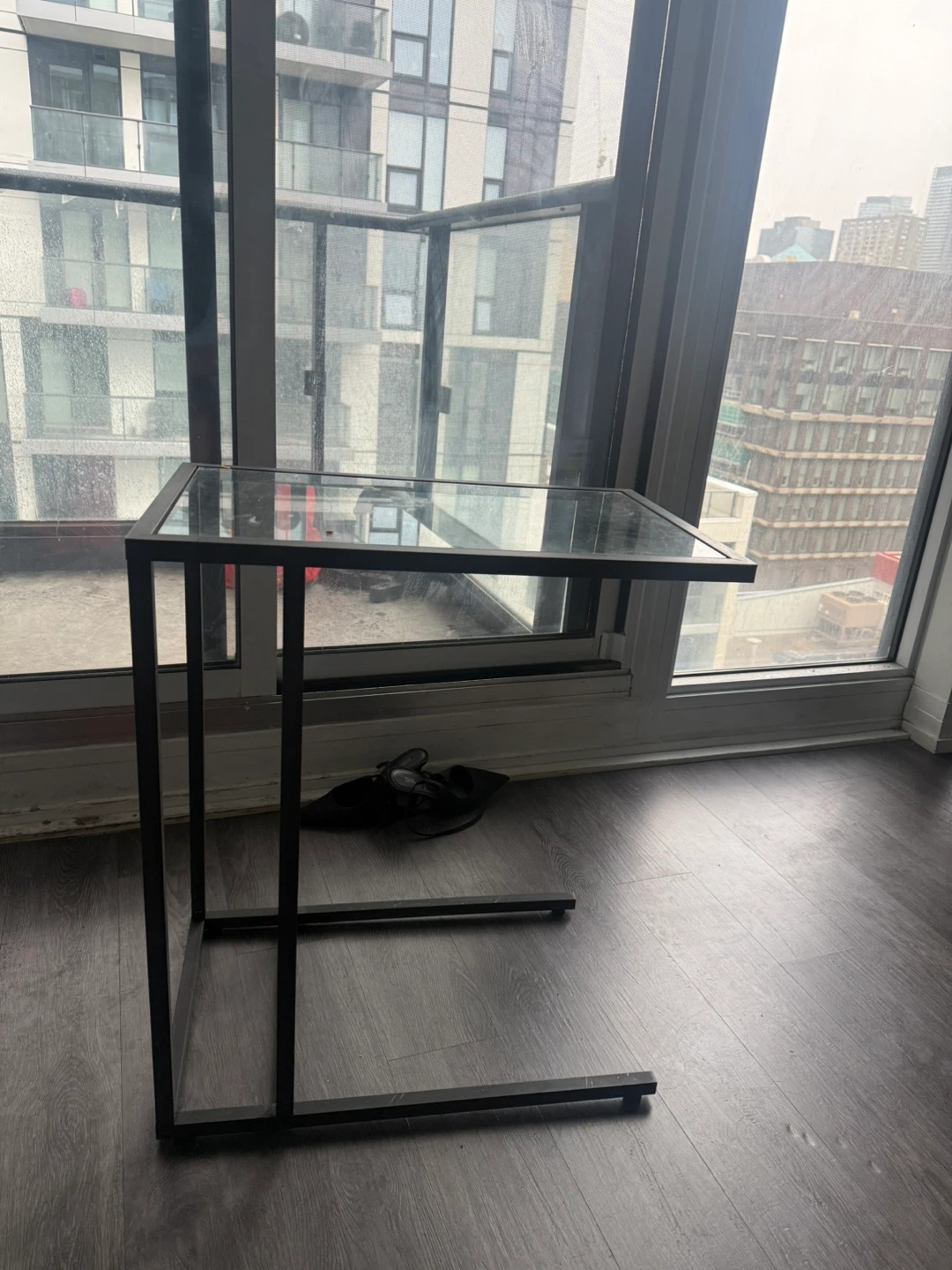 Glass Top C-Table Side Table