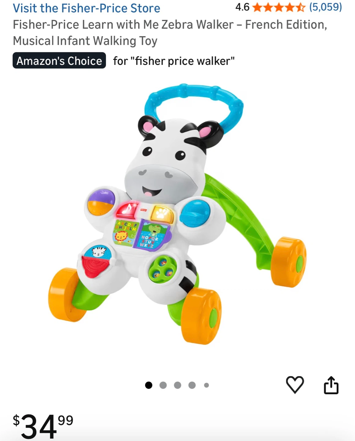 Fisher-Price Learn With Me Zebra Walker