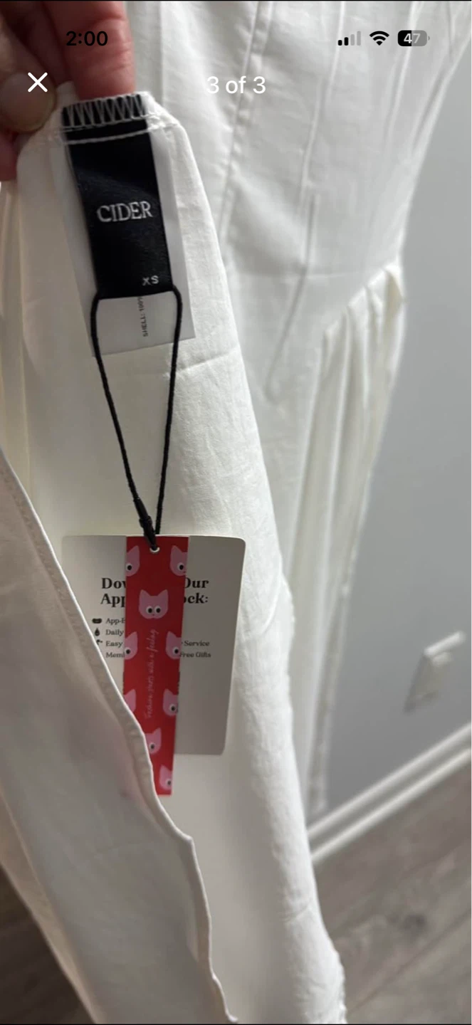 Cider White Sleeveless Midi Dress - XS - photo 2