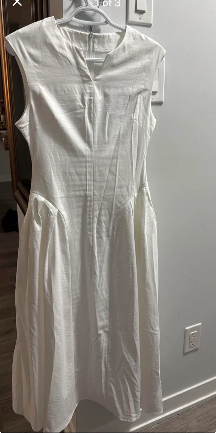 Cider White Sleeveless Midi Dress - XS