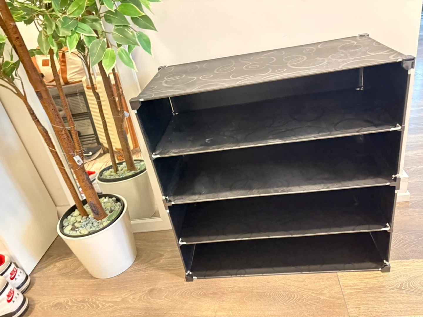 Grey 5-Tier Shoe Rack Organizer
