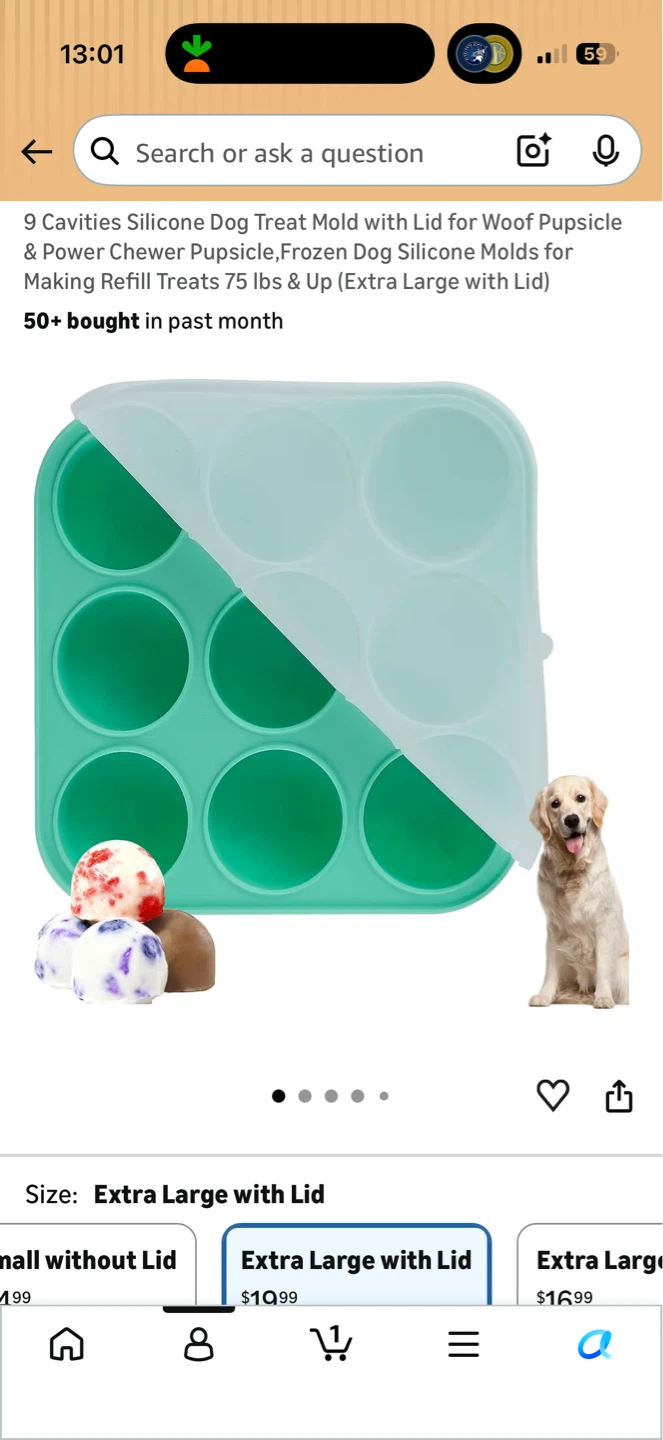 *New* 9 Cavities Silicone Dog Treat Mold with Lid - for Pupsicle