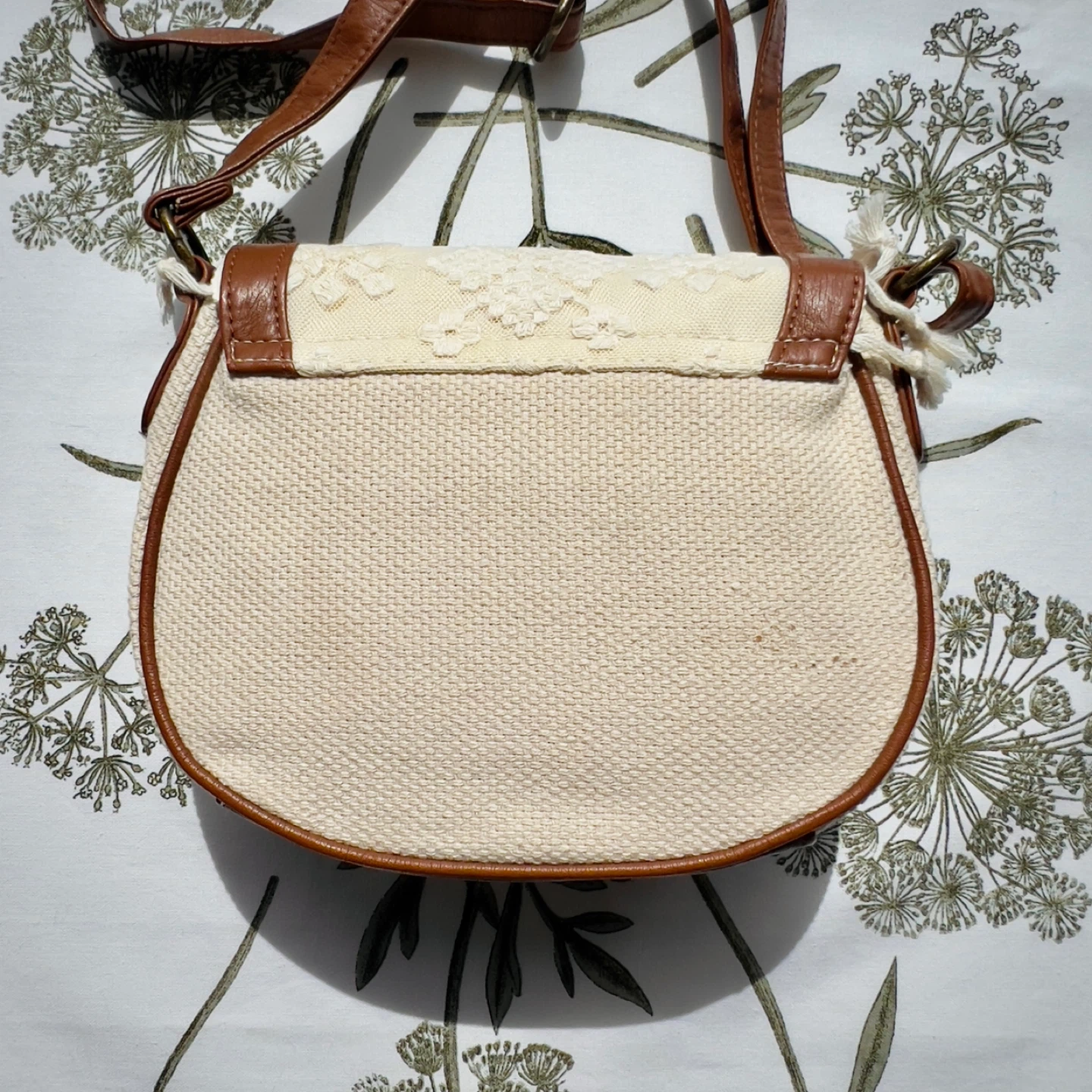 Stylist Closet Sale ✨ Neutral Tone Boho Canvas Purse - New - photo 3