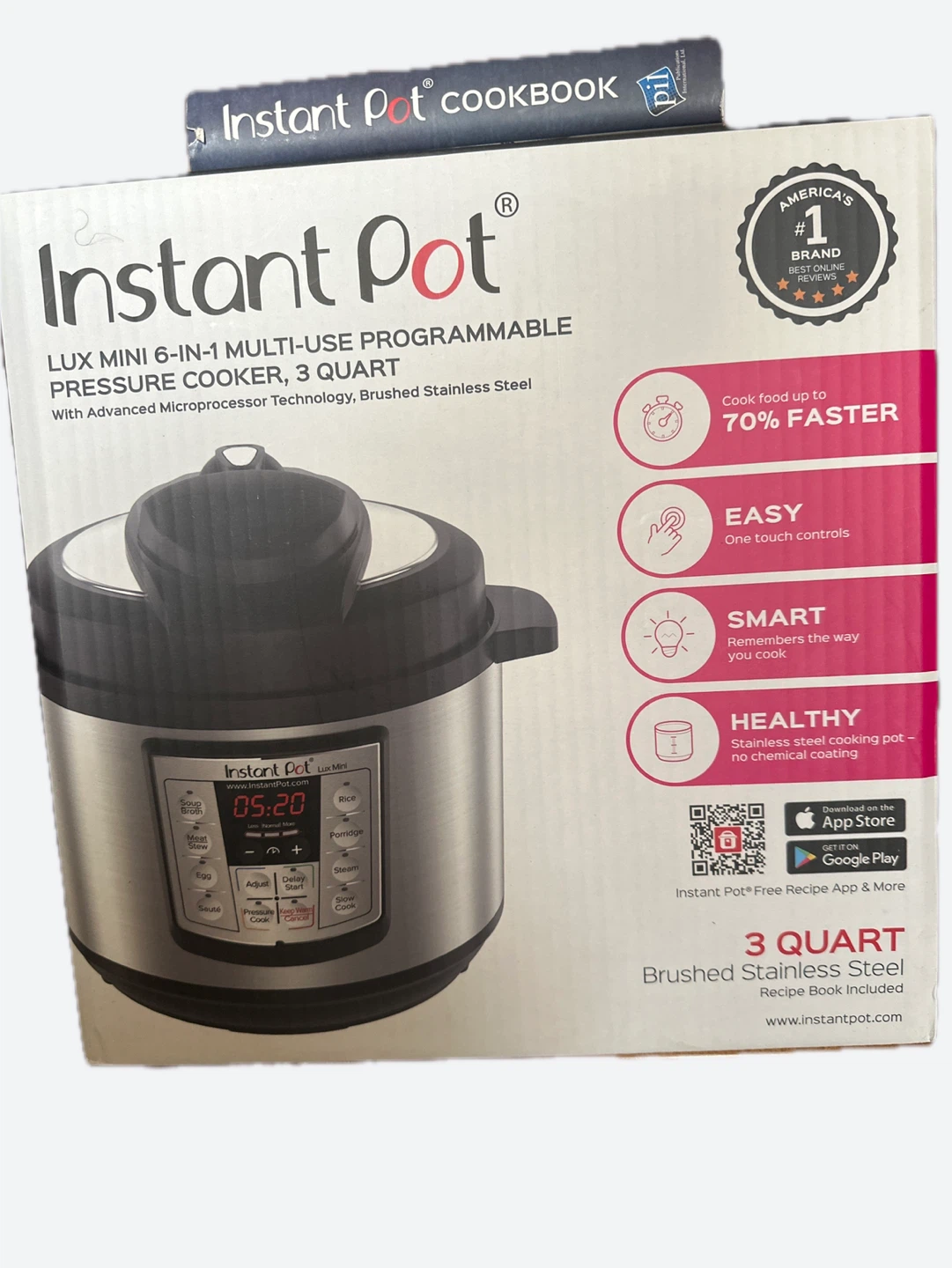 Instant Pot Lux Mini 6-in-1  Pressure Cooker, 3 Quart