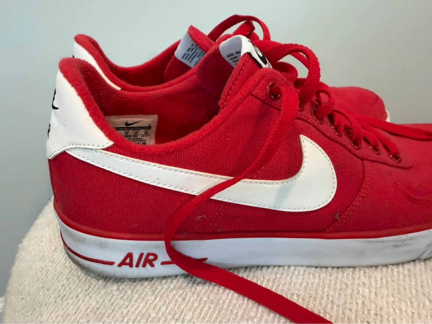 Nike Air Force 1 Red Canvas Sneakers Men's US 11 - photo 3