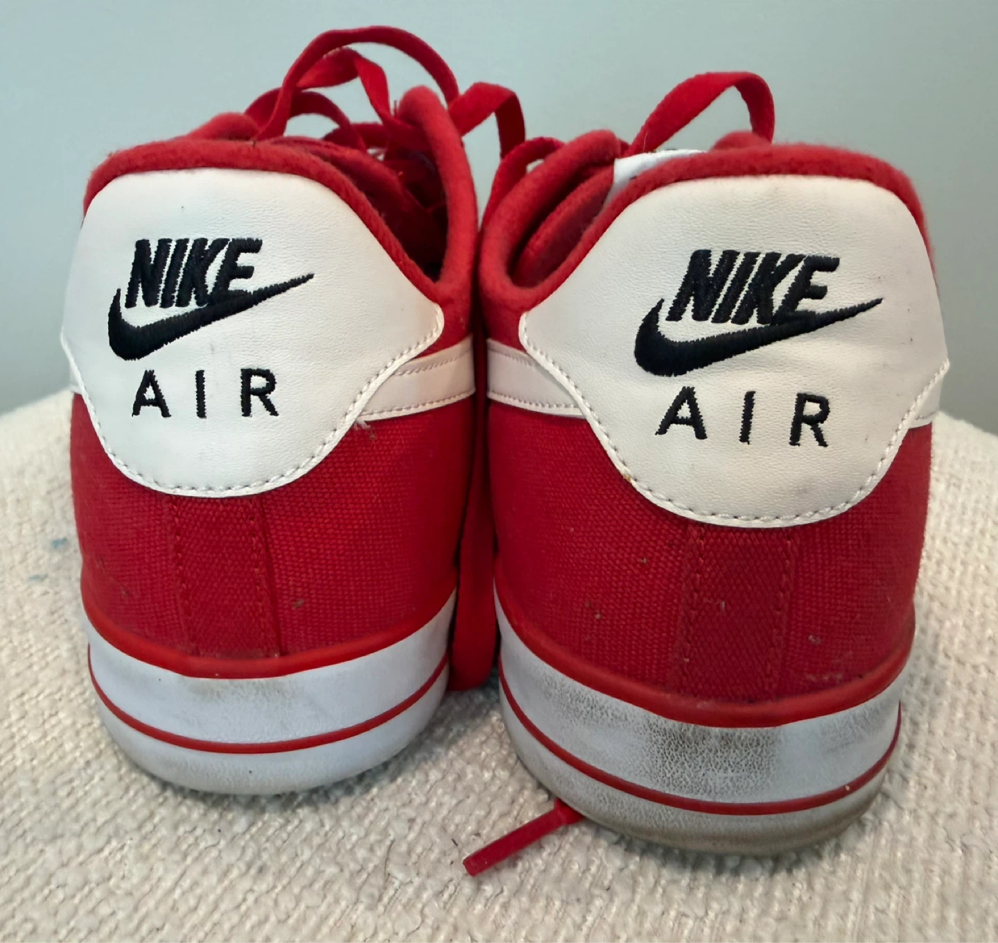 Nike Air Force 1 Red Canvas Sneakers Men's US 11 - photo 2