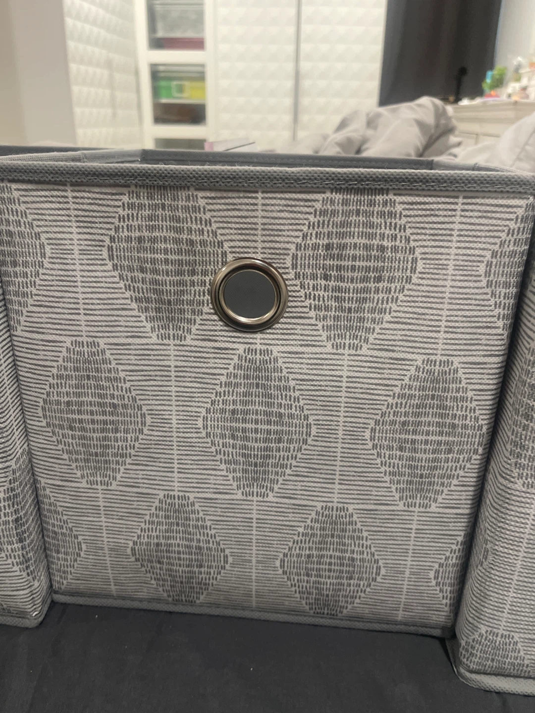 Set of 5 Gray Storage Bins