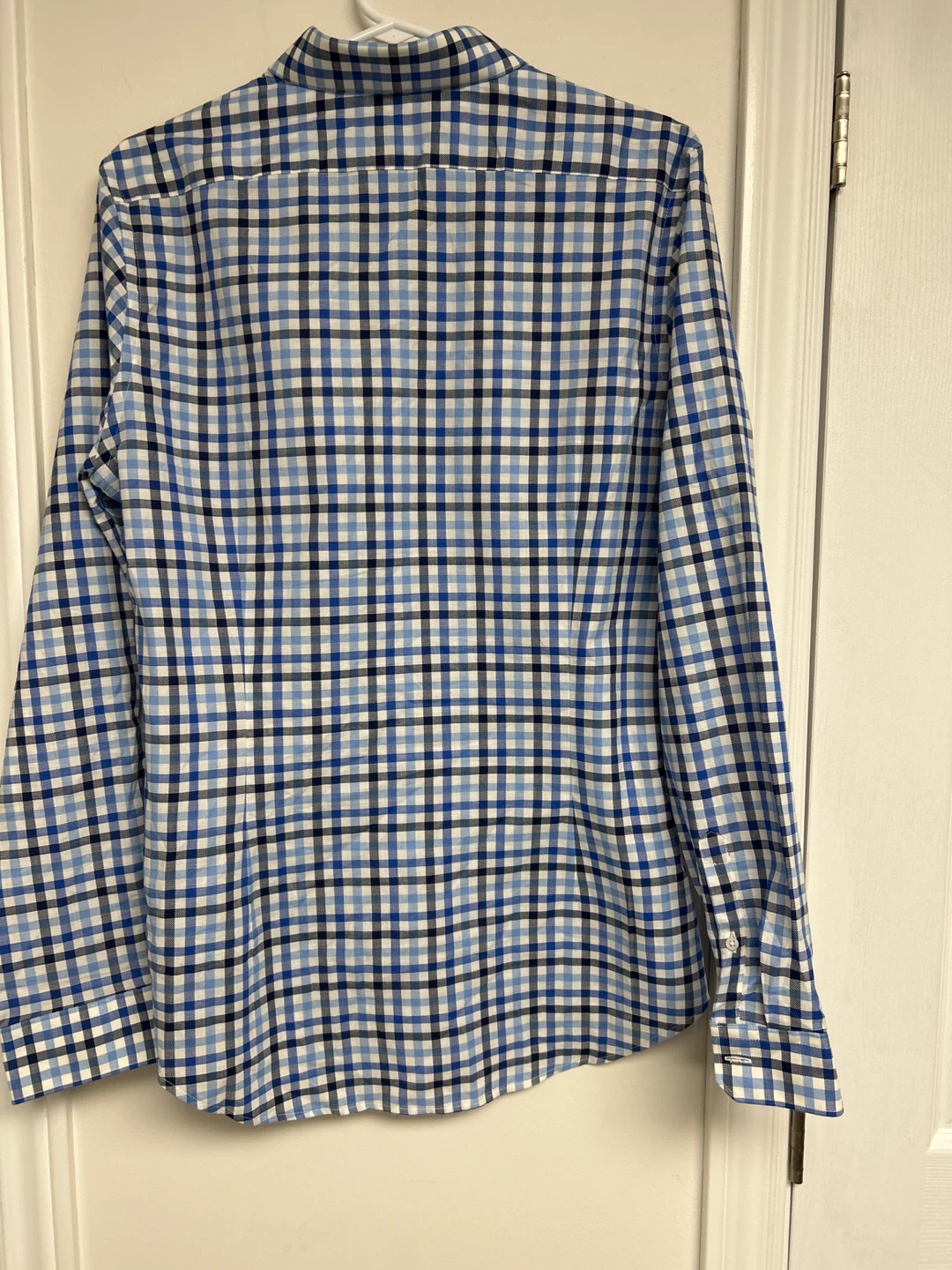 Express Blue and White Checked Dress Shirt - photo 3