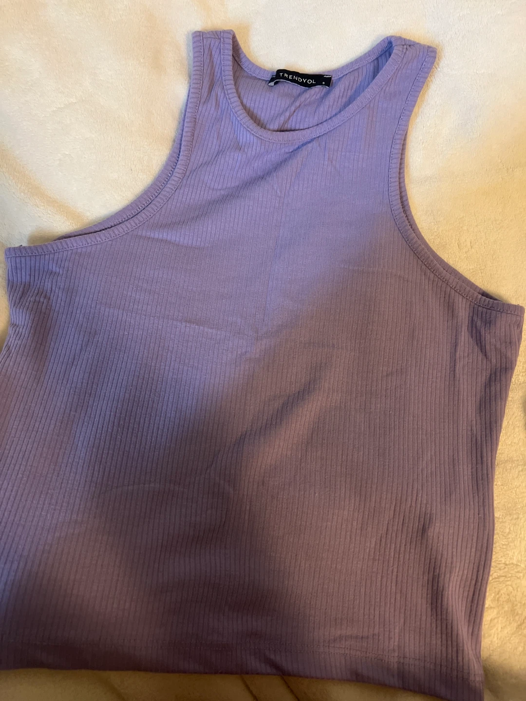 TRENDYOL Purple Ribbed Tank Top - Size S