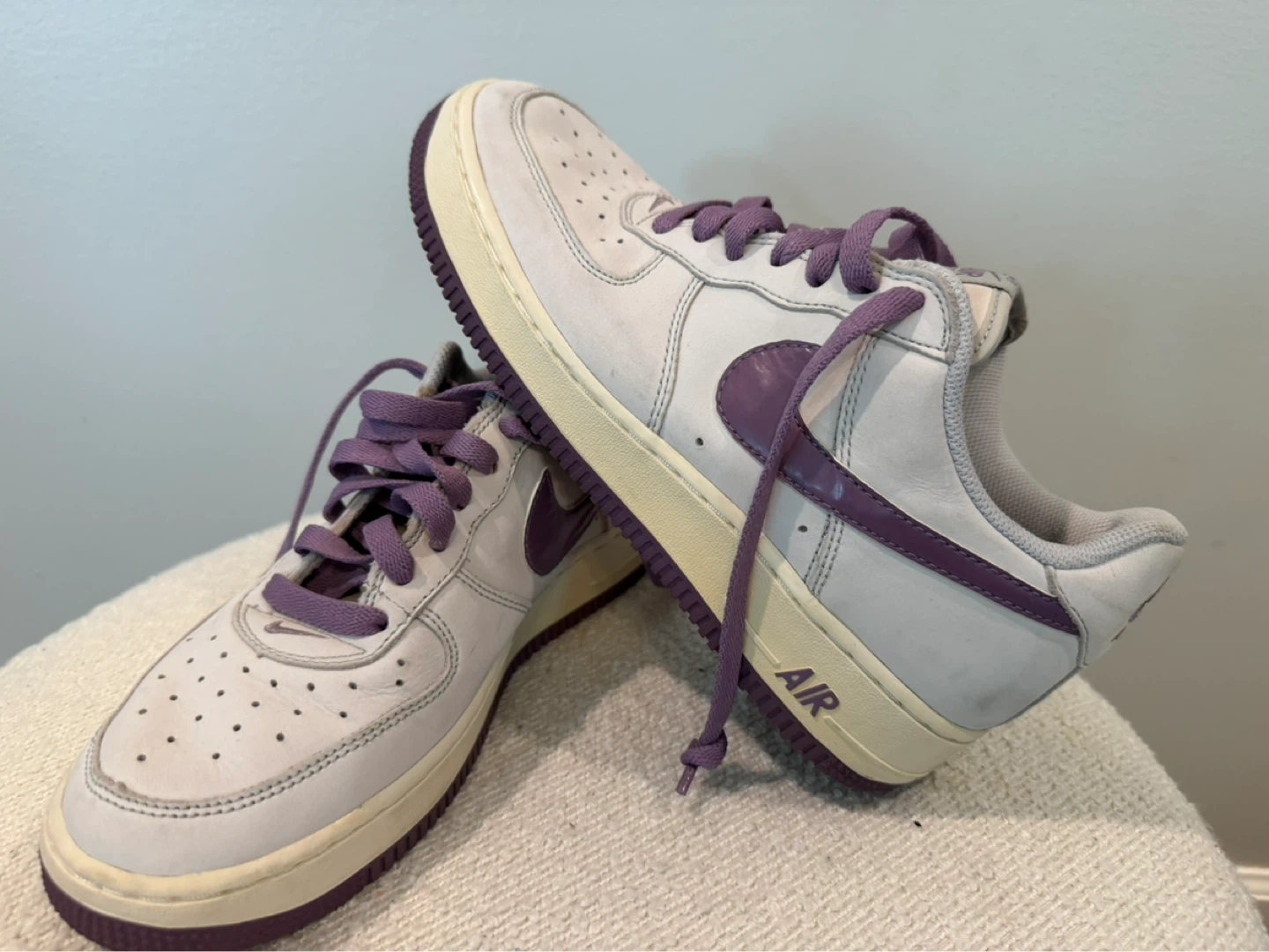 Women’s Nike Air Force 1 Low White/Purple Sneakers - Size 8 US
