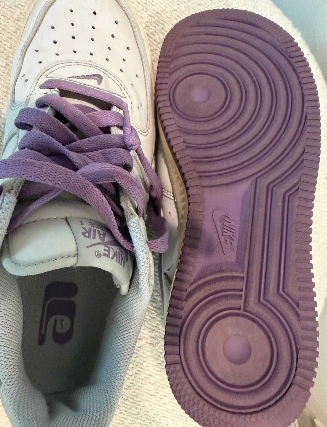 Women’s Nike Air Force 1 Low White/Purple Sneakers - Size 8 US - photo 5