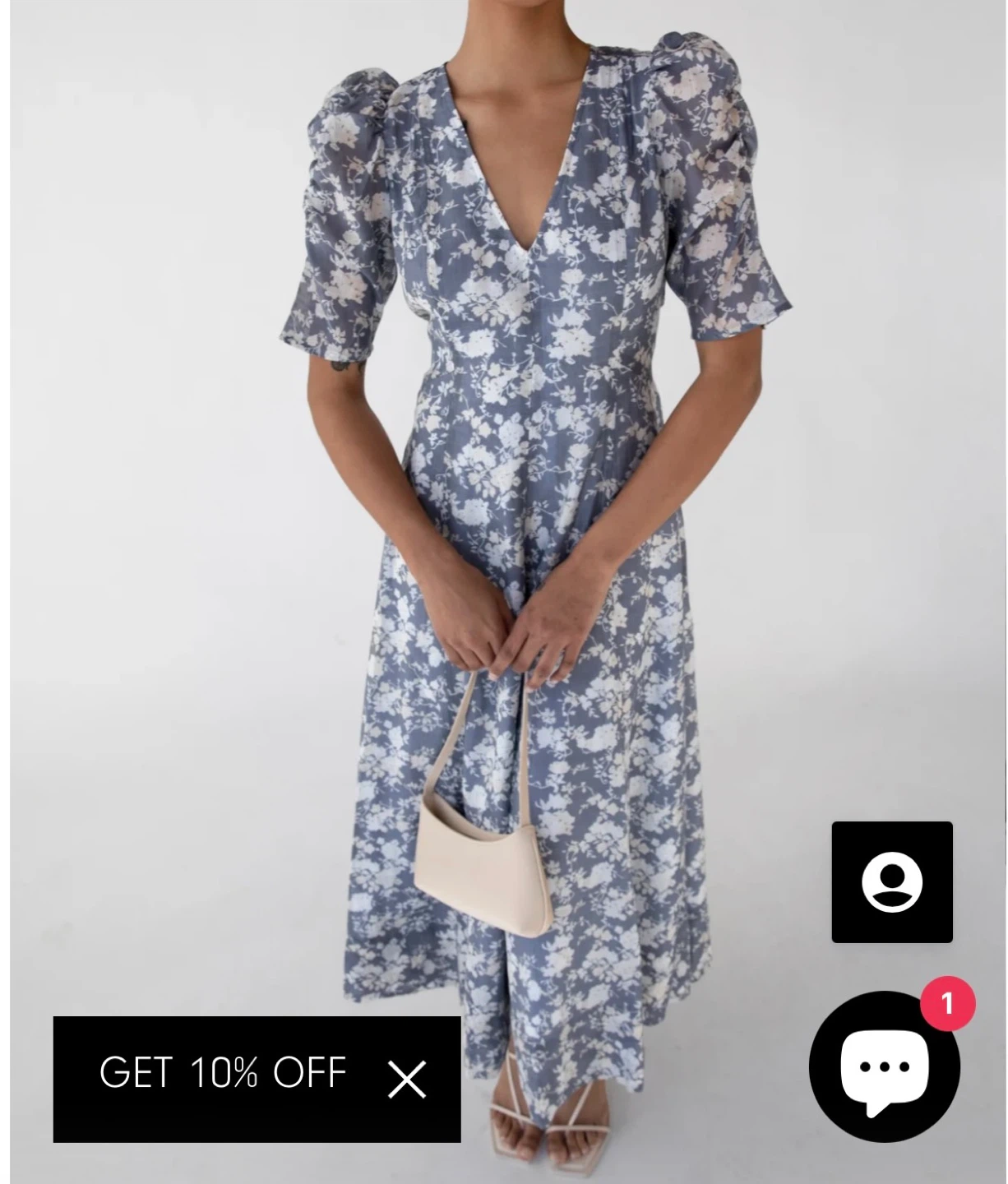 OAK + FORT Floral Puff Sleeve Dress - XS - photo 4