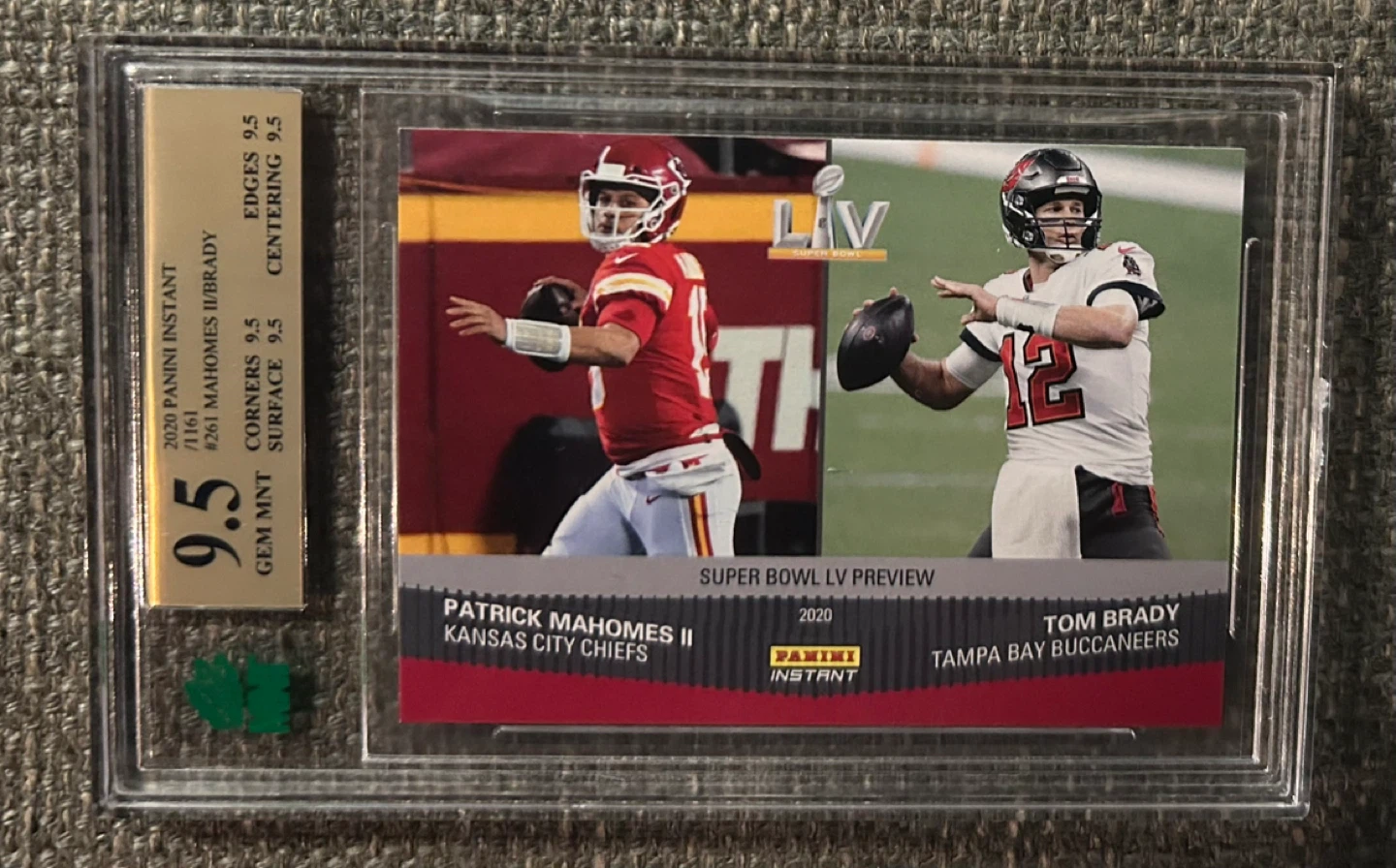 2020 Panini Instant NFL Super Bowl LV Brady / Mahomes MNT 9.5