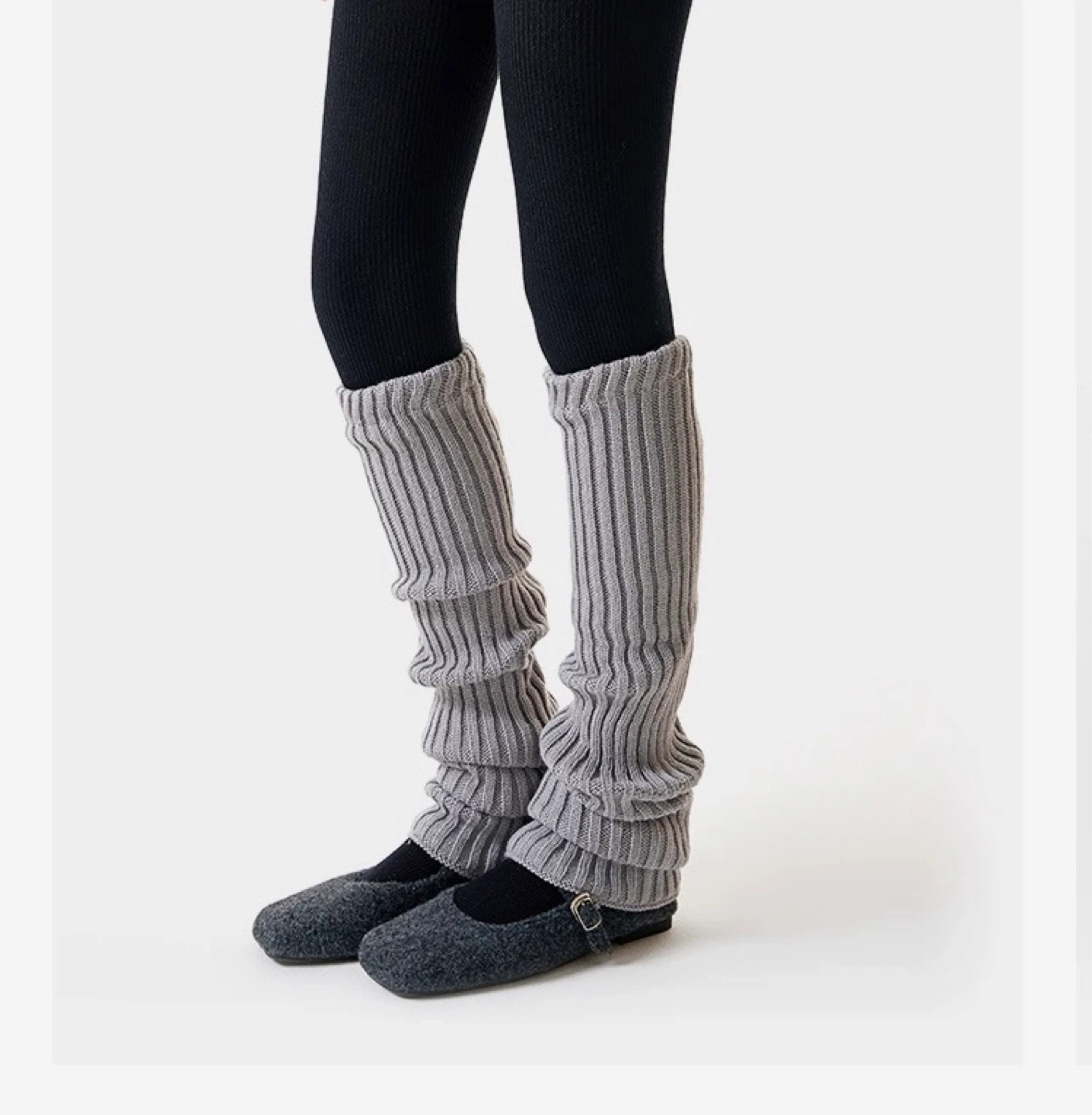 Brand New Grey Ribbed Leg Warmers