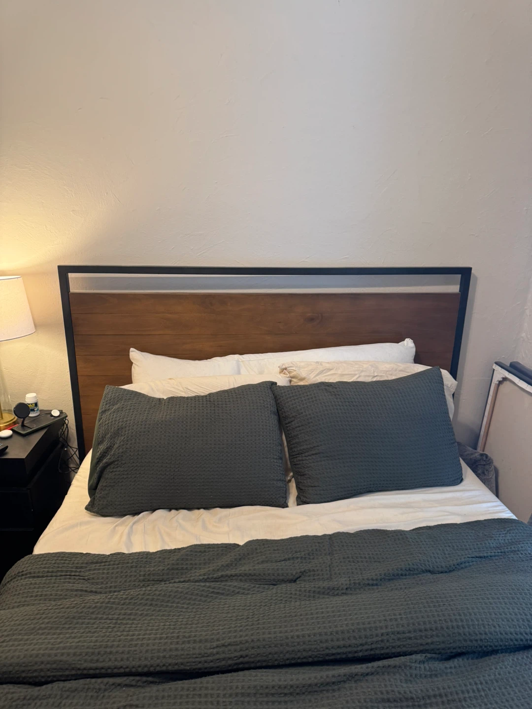 Wooden Headboard Storage Bed Frame - photo 2