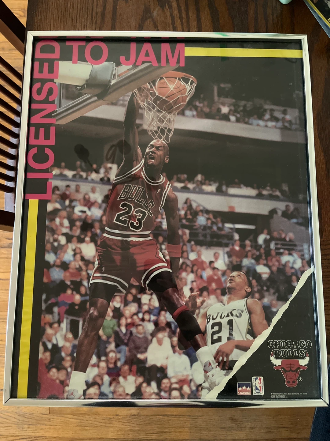 Michael Jordan "Licensed to Jam" Chicago Bulls framed Poster
