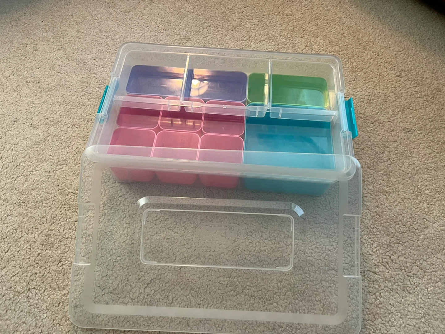 2 Layer Storage Craft Organizer Box with Compartments - LIKE NEW - photo 4