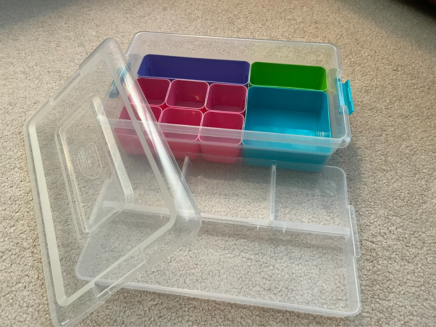 2 Layer Storage Craft Organizer Box with Compartments - LIKE NEW - photo 3
