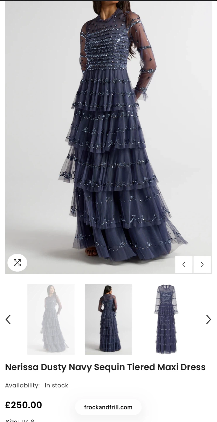 Frock and Frill Nerissa Maxi Dress - Dusty Navy - photo 3