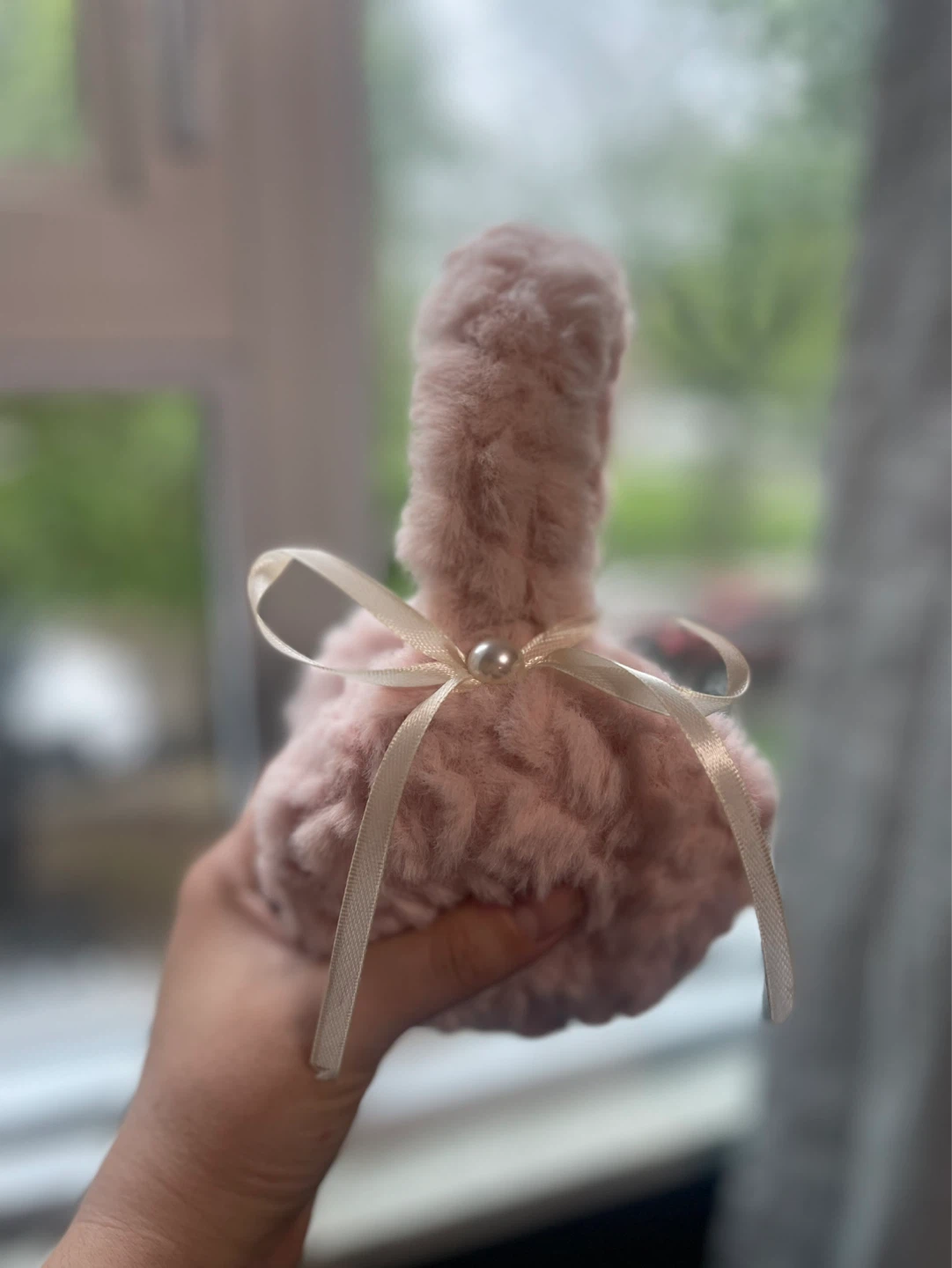 Pink Faux Fur Earmuffs with Bow