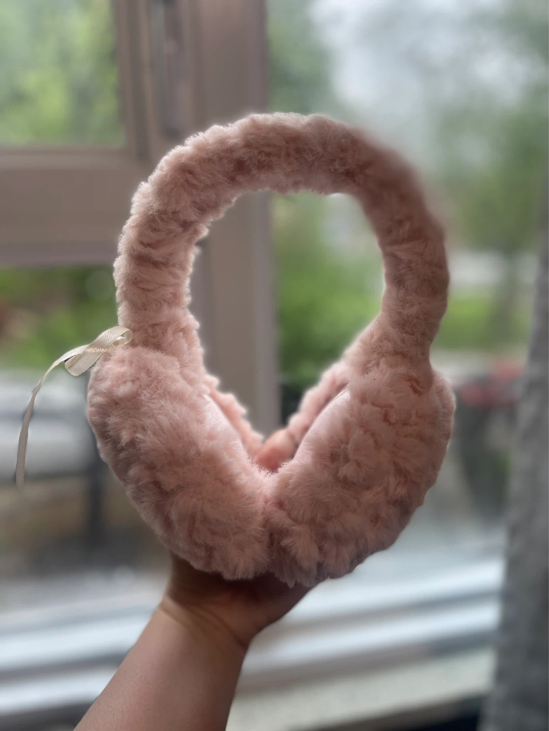 Pink Faux Fur Earmuffs with Bow - photo 2