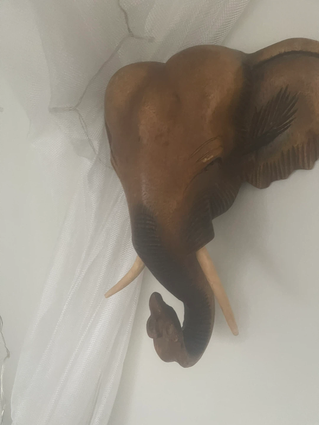 Hand-Carved Wooden Elephant Decoration