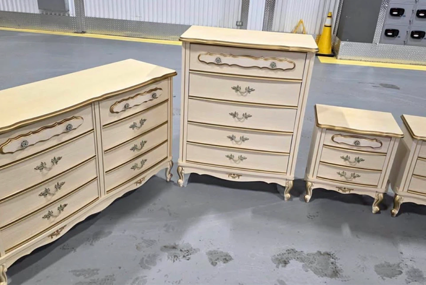 Vintage French Provincial Dresser & Nightstands Set