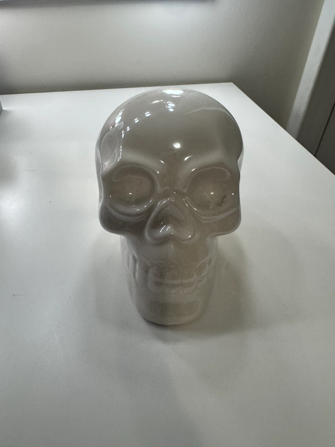 Ceramic Skull Figurine