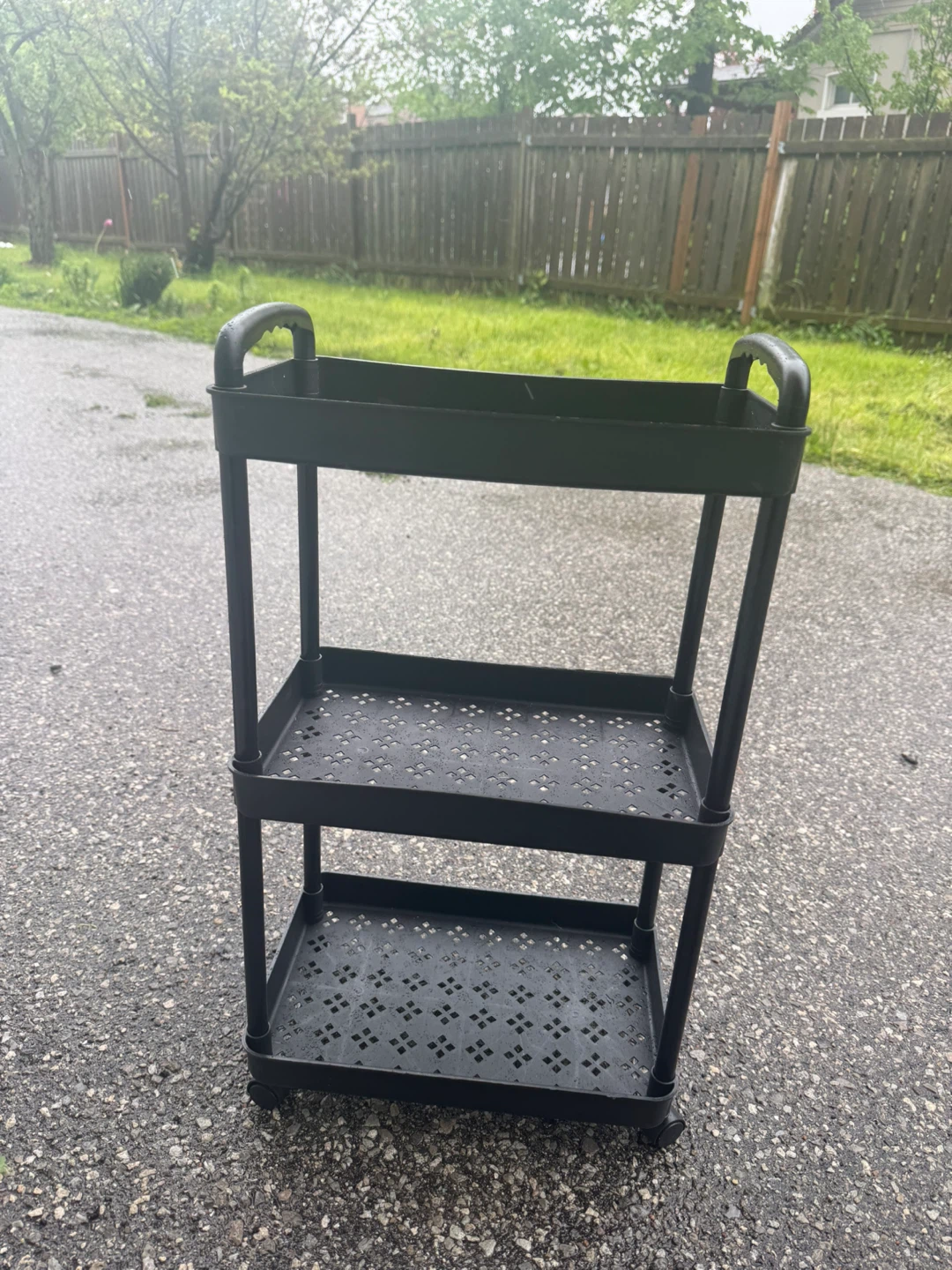 3-Tier Rolling Storage Cart Black