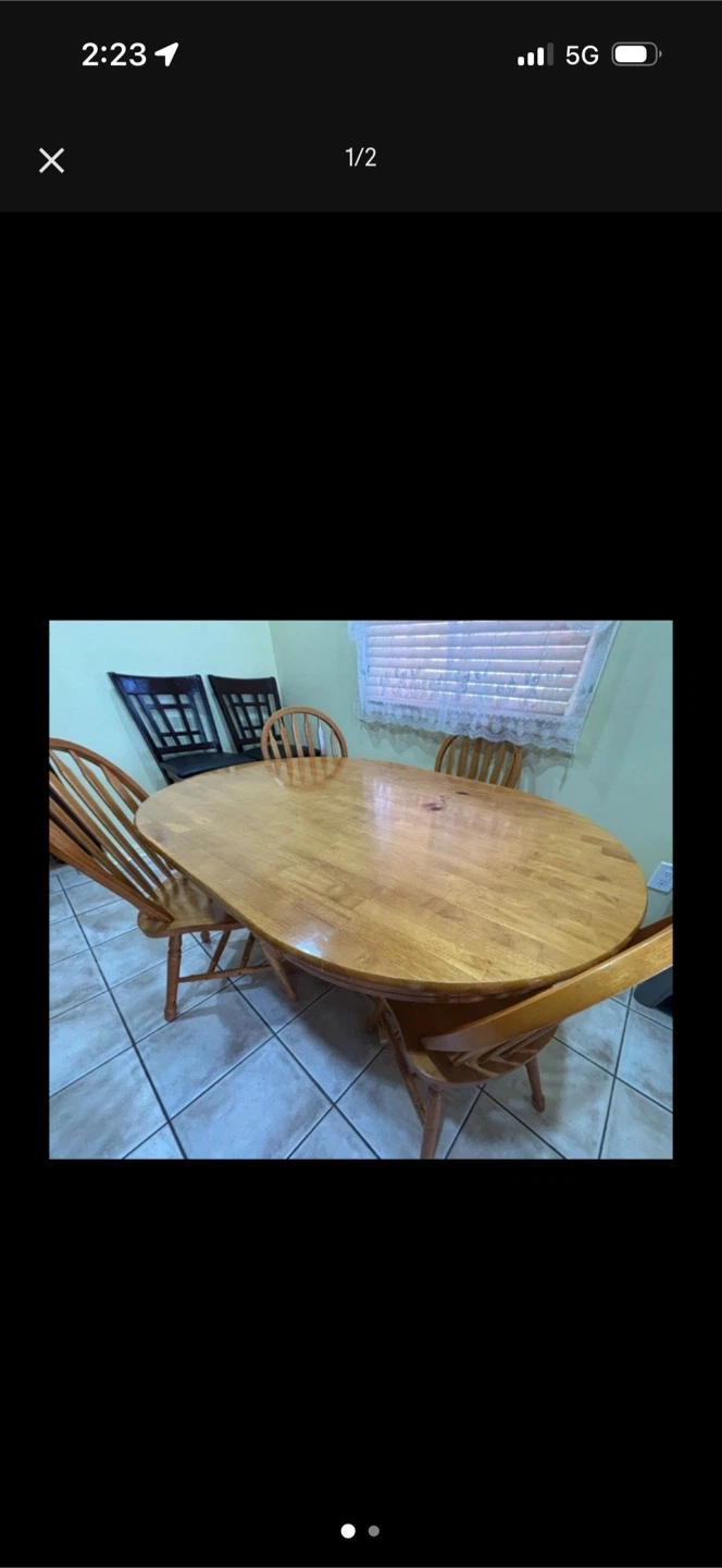 Wooden Dining Table and Chairs Set - photo 2