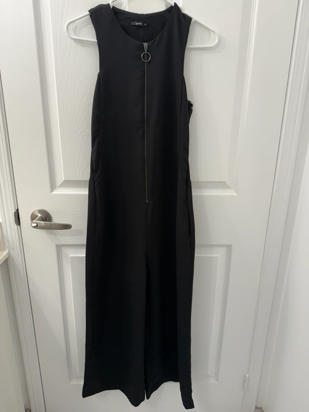 Splash Black Sleeveless Jumpsuit