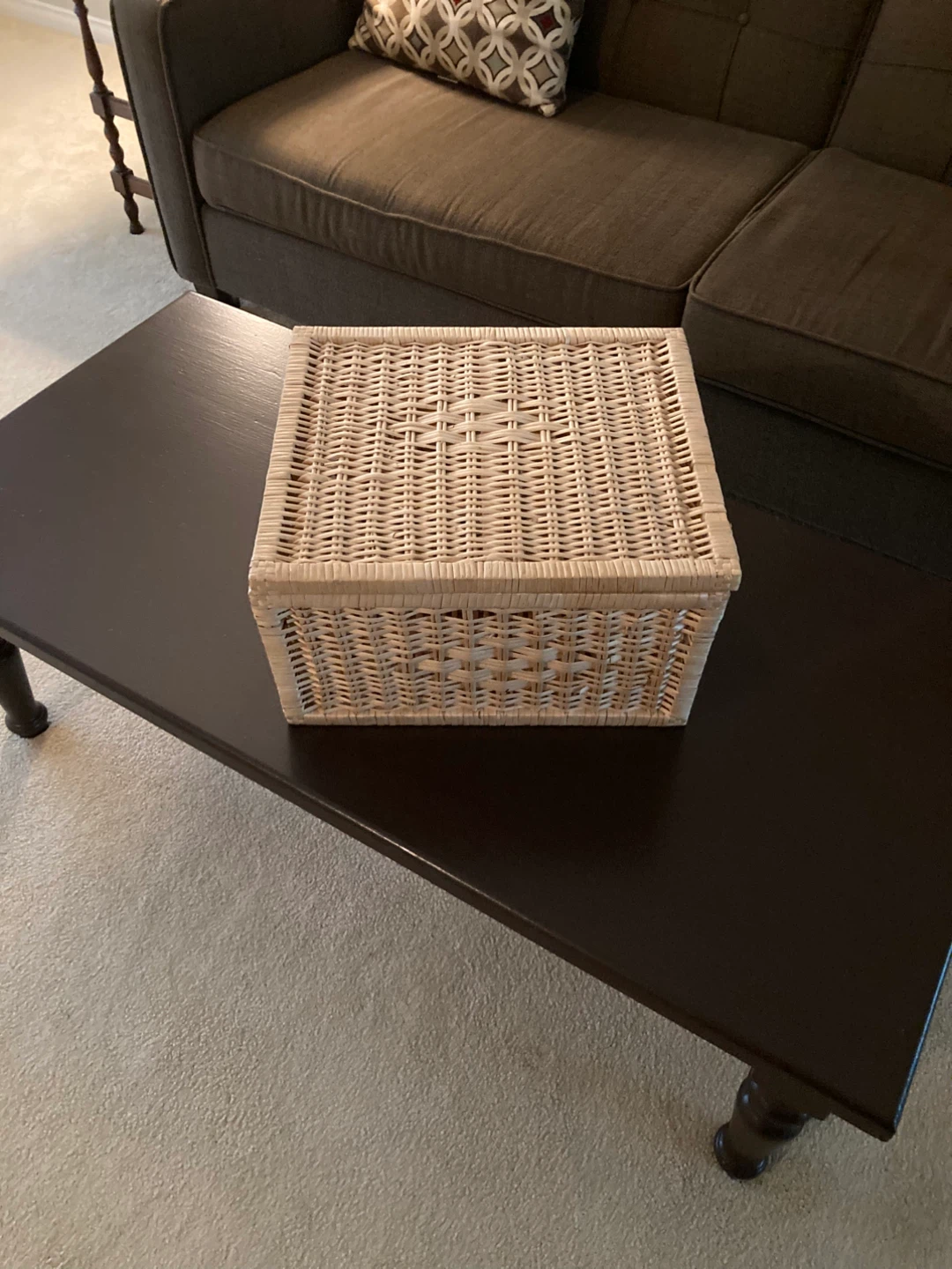 Wicker Storage Basket with Lid