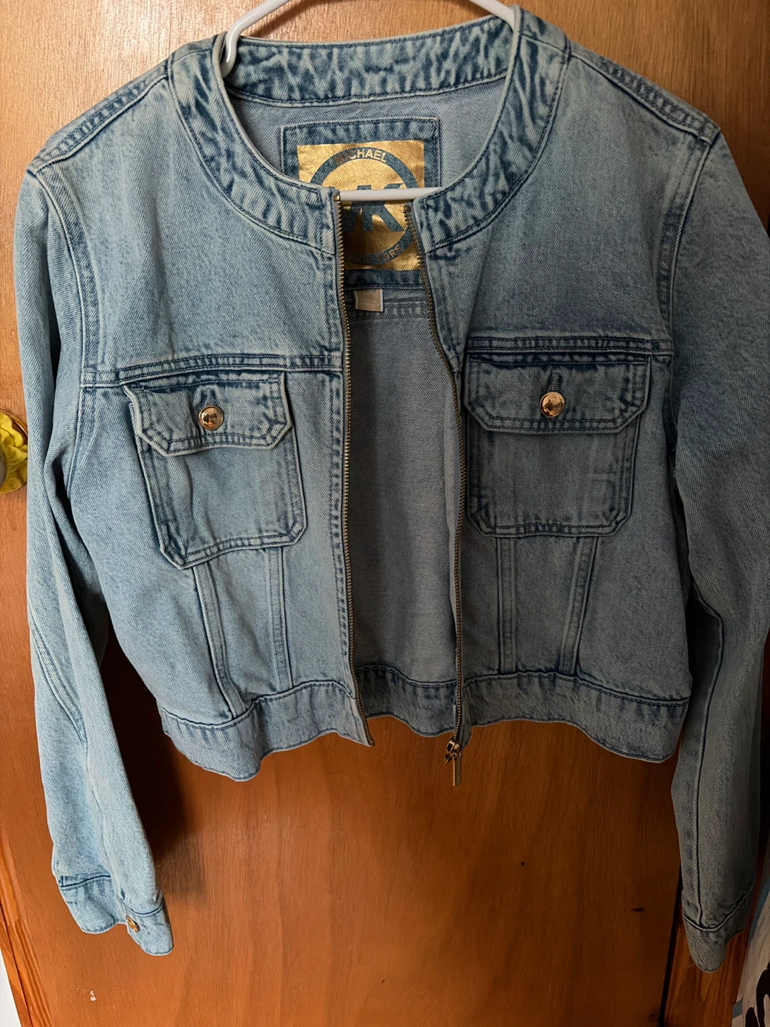 MICHAEL KORS Light Wash Denim Jacket - Size L