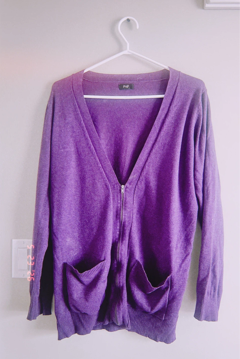 F&F Purple Zip-Up Cardigan