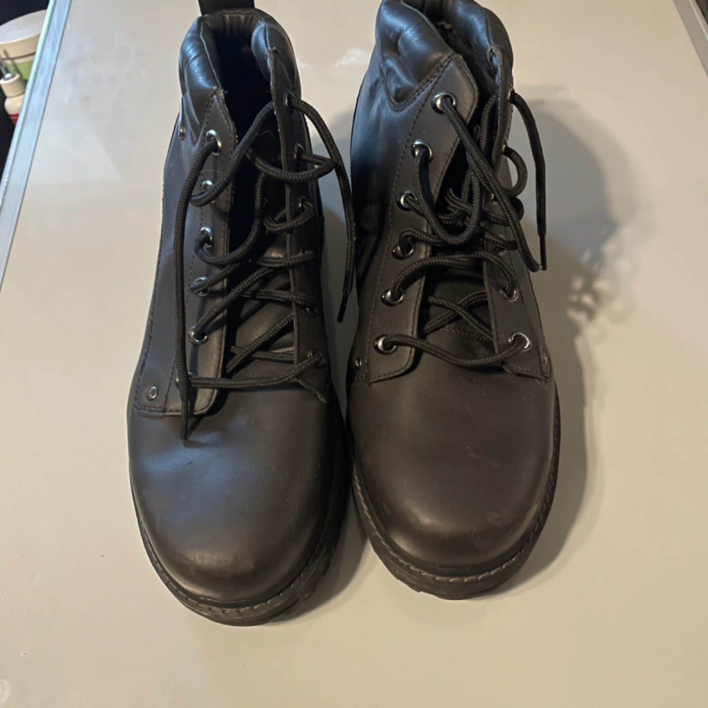 Skechers Men's Black Leather Lace-Up Ankle Boots