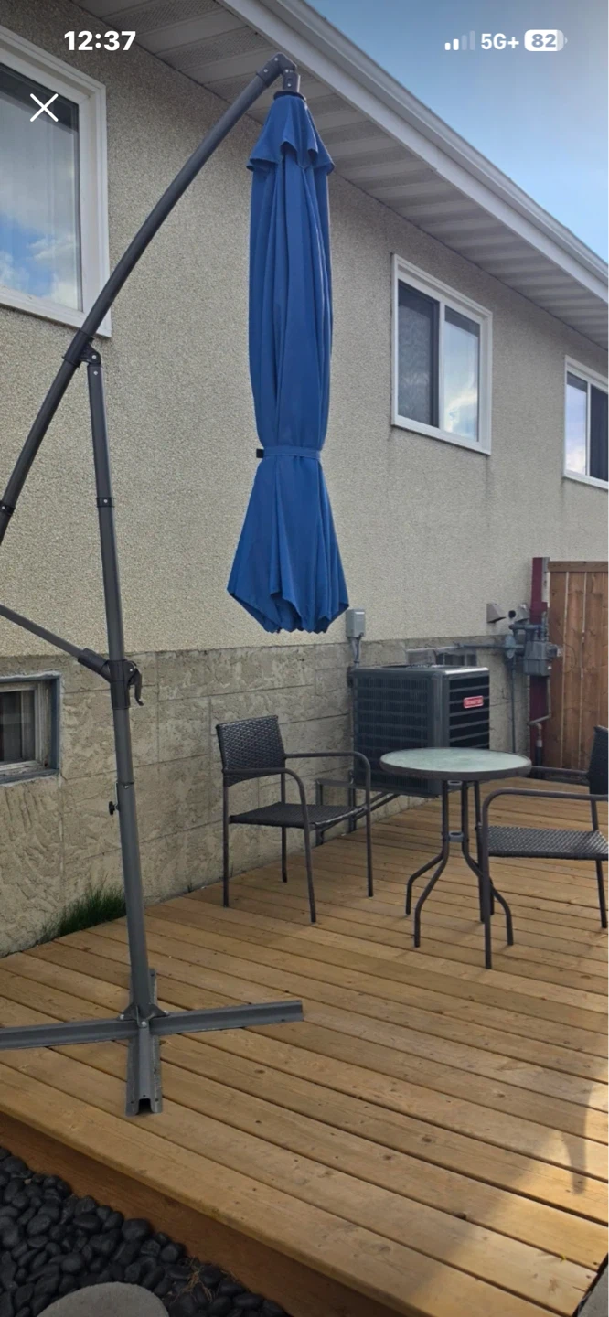 Blue Cantilever Patio Umbrella