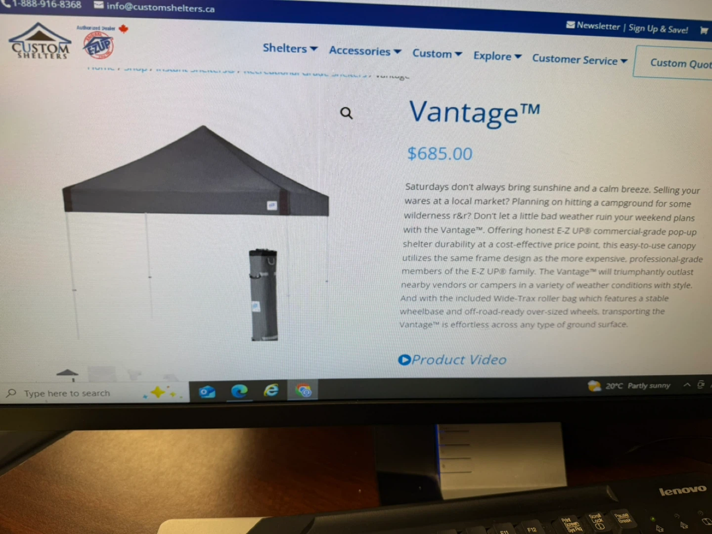 E-Z UP Vantage Original Shade Canopy Shelter - photo 2