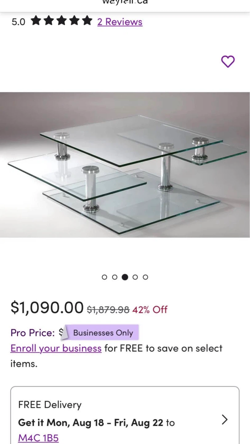 Glass Coffee Table with Chrome Accents - photo 2