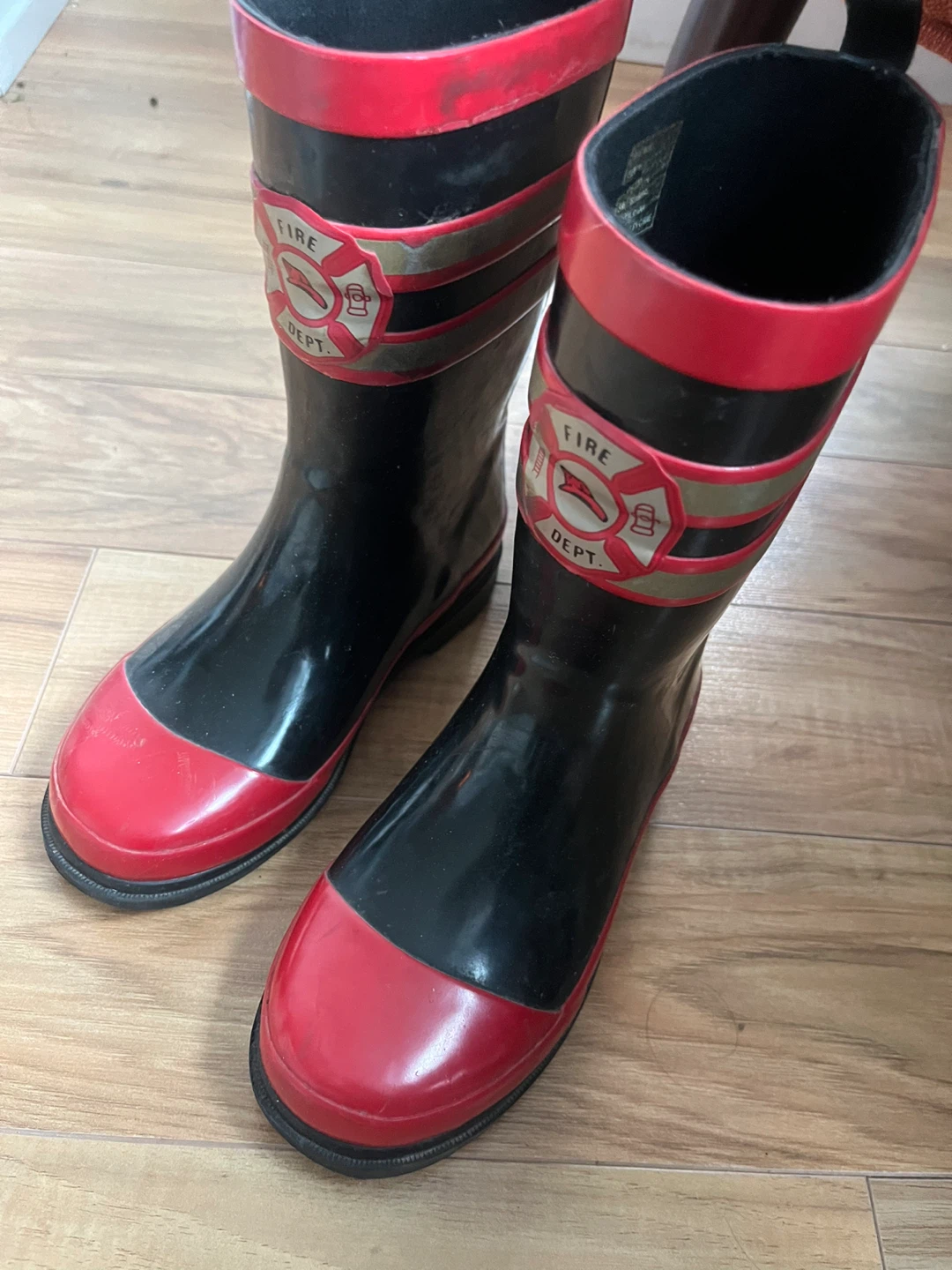 Kids Firefighter Rain Boots -Size 1