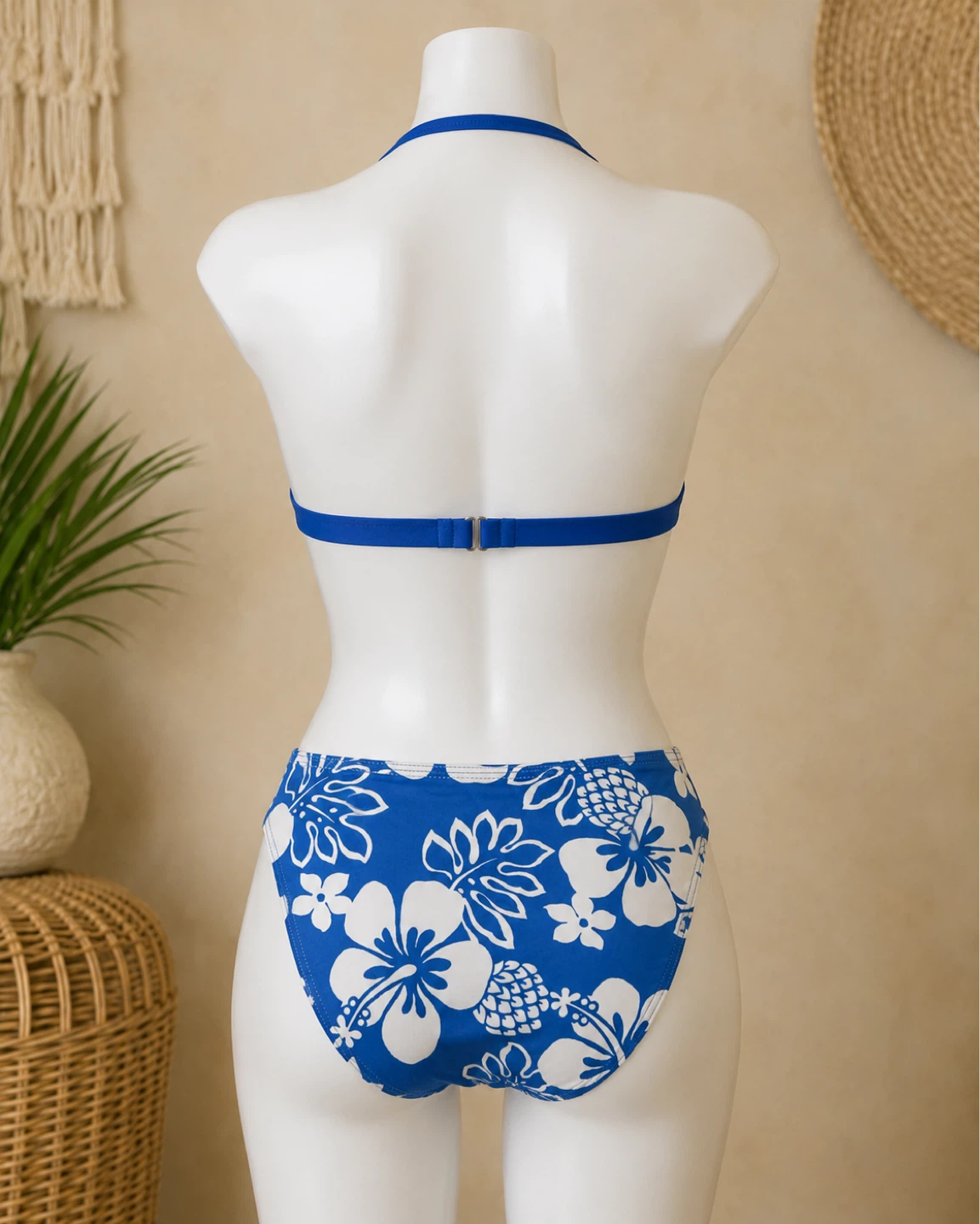Blue Floral Halter Bikini Set - photo 2